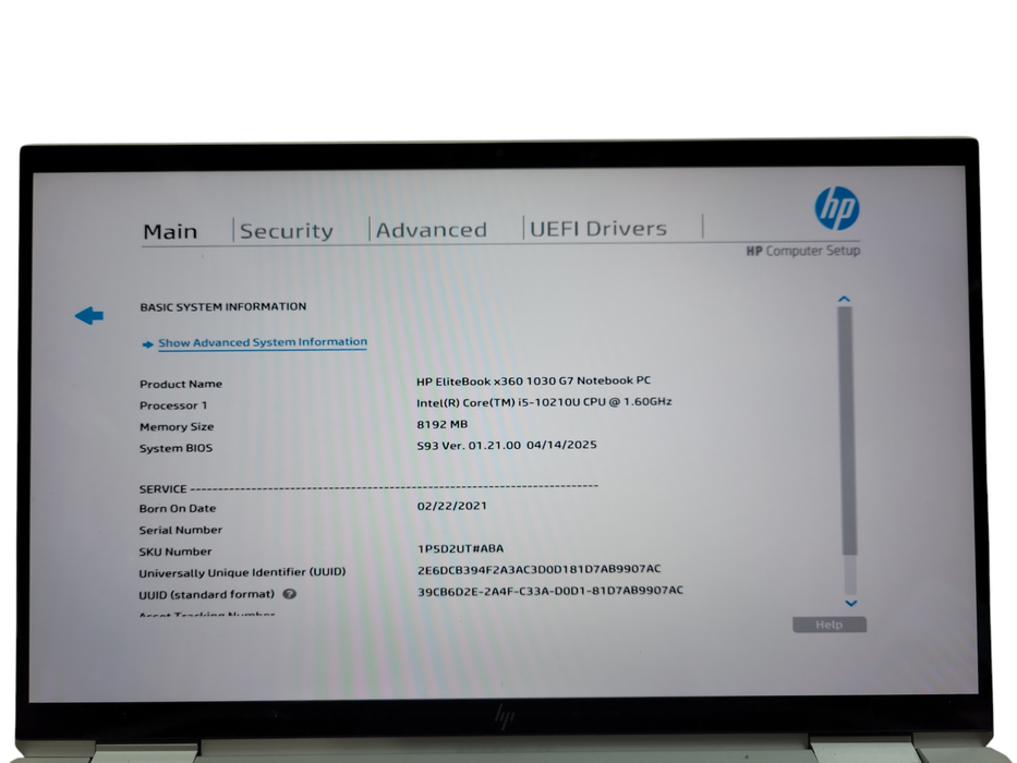 HP EliteBook x360 1030 G7 TOUCH Core i5-10210U@1.6GHz 8GB RAM 256GB SSD  ! Lap200