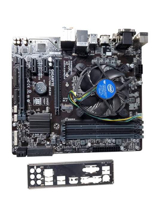 Gigabyte GA-H170M-DS3H Motherboard w/ i5-6500 CPU w/iO Shield -No Ram
