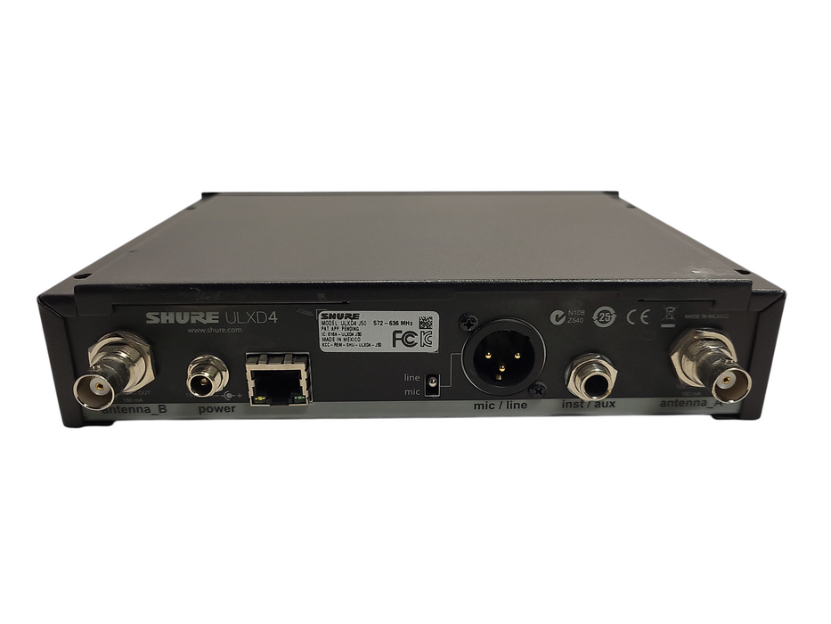 Shure ULXD4 Wireless Receiver J50 Frequency Band (572 - 636 MHz) No AC $