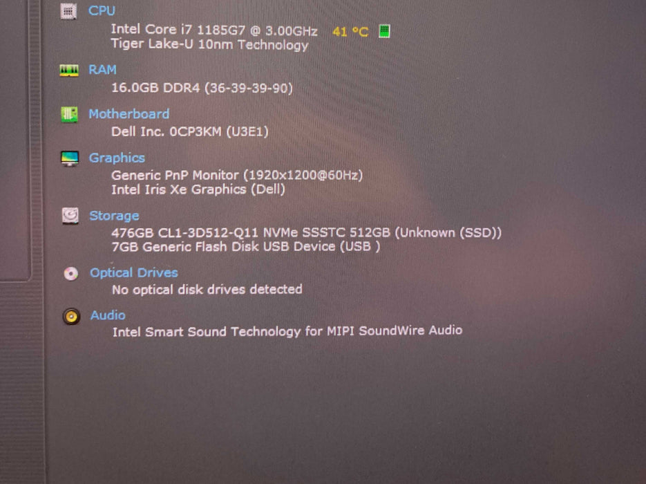 Dell Latitude 9420 Core i7-1185G7@3GHz 16GB RAM 512GB SSD  Lap200