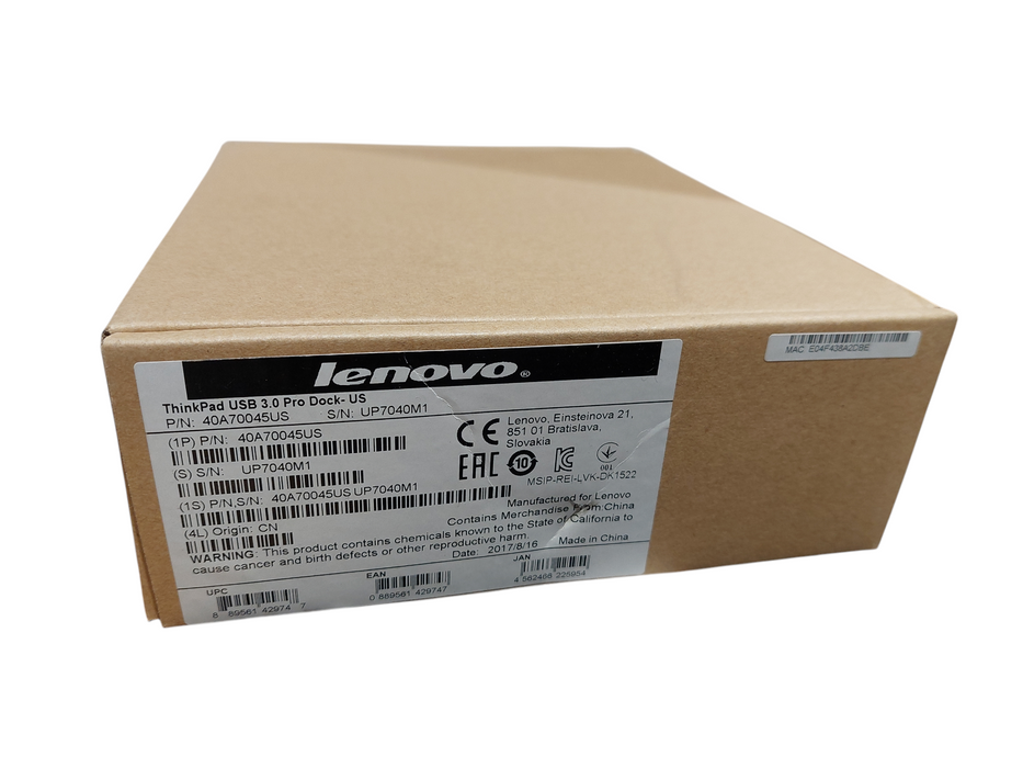 Lenovo ThinkPad USB 3.0 Pro Dock PN: 40A70045US  Q=