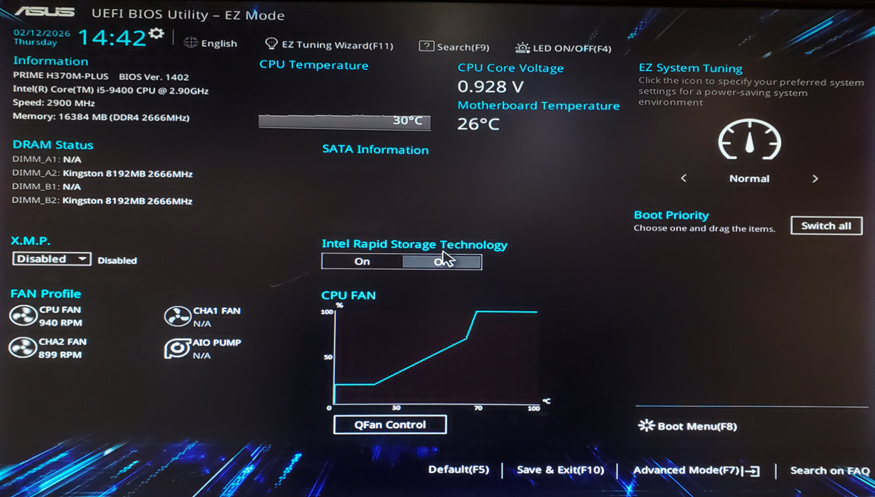 Custom PC | Asus H370M-Plus Core i5-9400, 16GB DDR4 - No HDD