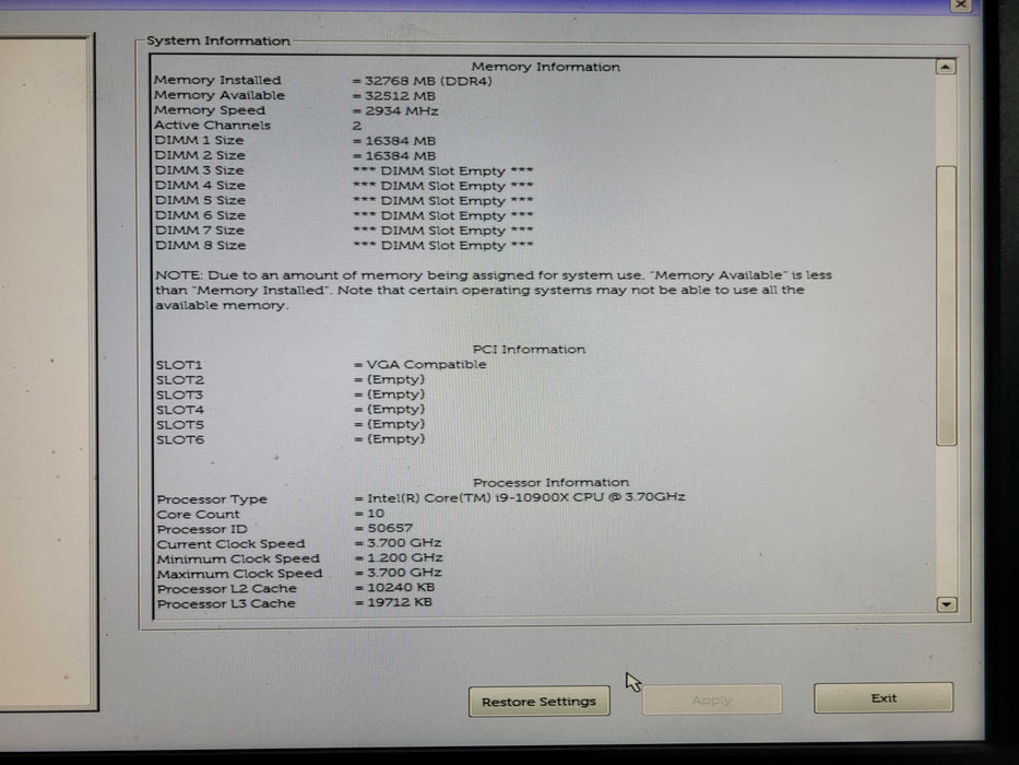 Dell Precision 5820 Tower | i9-10900X @3.70GHz 32GB DDR4, NVIDIA GTX 1080 , No HDD