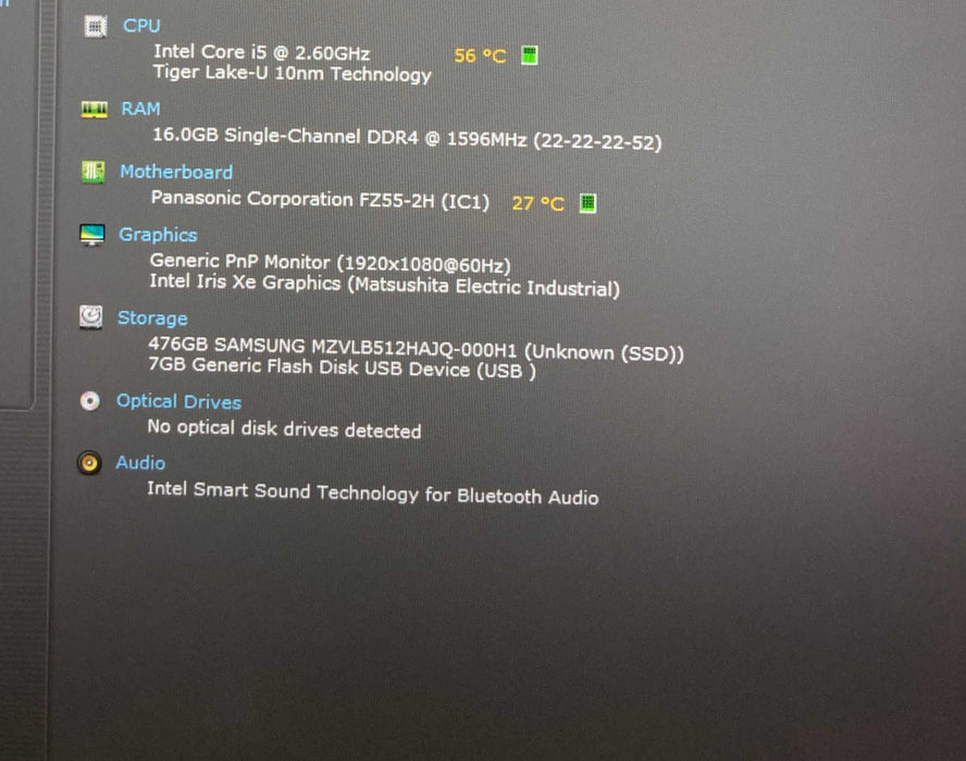 Panasonic ToughBook FZ-55 TOUCH i5-1145G7 vPRO 16GB RAM 512GB SSD 3240 Hrs.