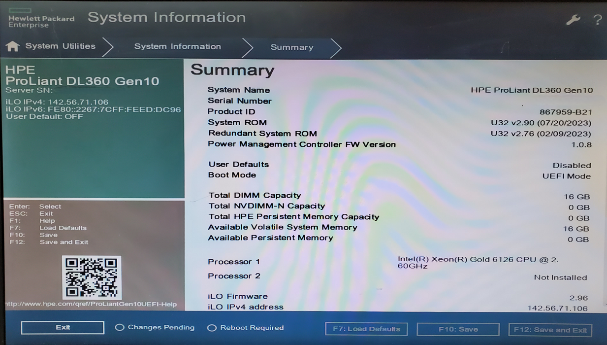 HP ProLiant DL360 Gen10 - 1x Xeon Gold 6126, 16GB DDR4, P408i-a SR - No HDD