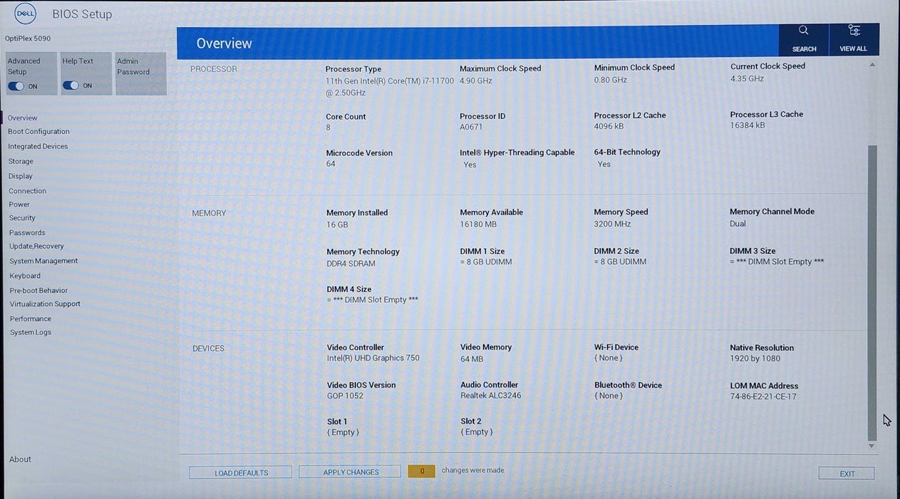 Dell OptiPlex 5090 SFF, i7-11700 2.50GHz, 16GB DDR4, 256GB NVMe