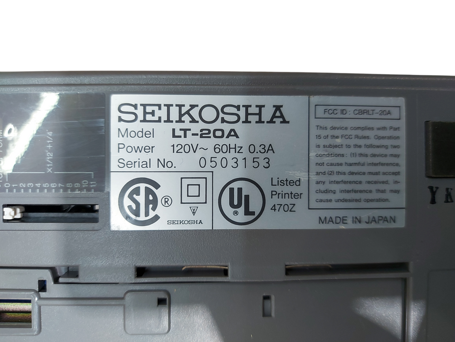 Rare 1991 SEIKO Japan Japanese LT-20 Portable Laptop Matrix Printer
