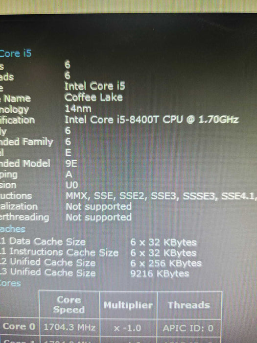 Lenovo Thinkcentre M720Q i5 8400T 16GB 256 nVME 1TB HDD wifi