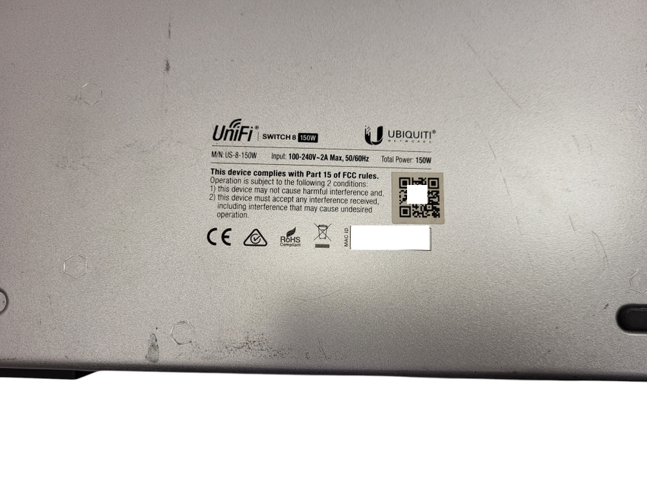 Ubiquiti UniFi 8-Port Gigabit Managed PoE Switch 2 SFP Ports (US-8-150W)  $
