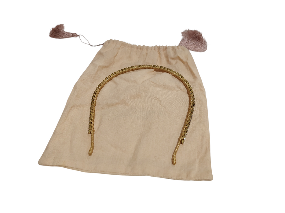 Jennifer Behr Gold Rhinestone Bridal Headband =