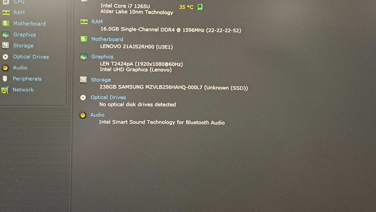Lenovo ThinkPad T14 Gen 3 | Intel Core i7-1265U, 16GB DDR4, 256GB NVMe *READ* ) Lap200