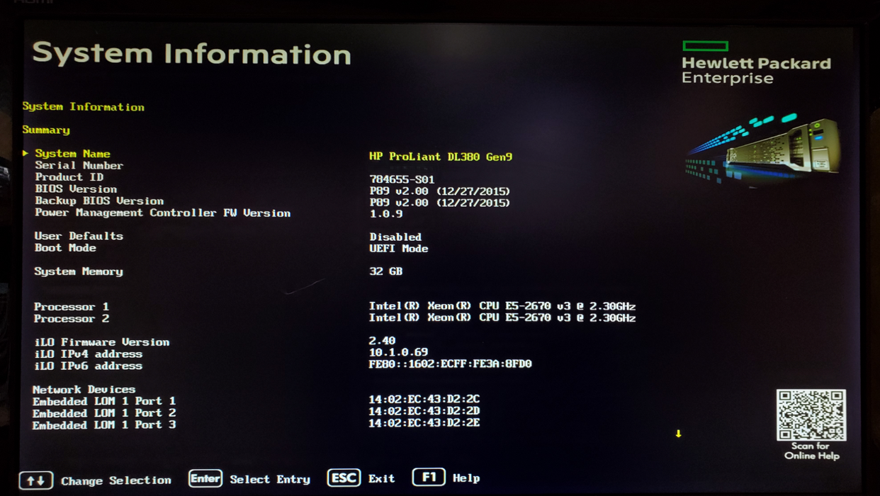HP ProLiant DL380 2x Xeon E5-2670 v3 32GB DDR4 P440ar - No HDD