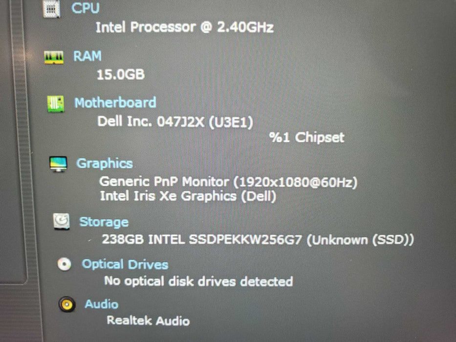 Dell Latitude 5420 Core i5-1135G7@2.40GHz 16GB RAM 256GB NVME  Lap200