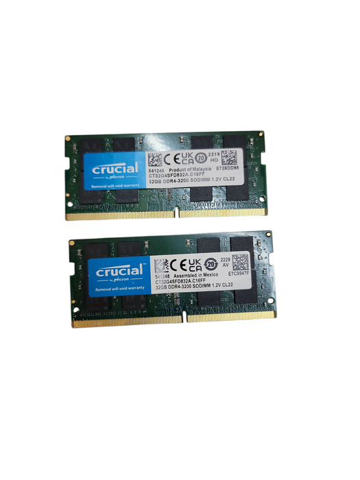 2x Crucial 32GB - 3200AA - PC4 SODIMM