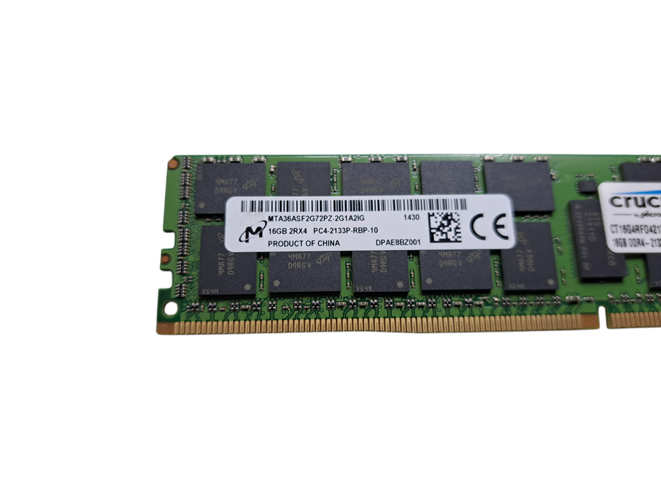 Lot of 10x Micron 16GB 2RX4 PC4-2133P-RBP-10 | DDR4 Server Memory