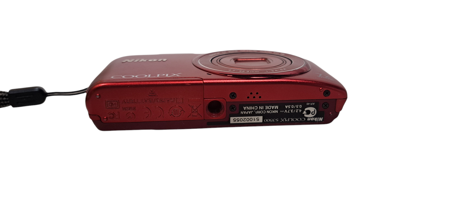 Nikon Coolpix S3500 20.0MP Red Digital Camera| READ