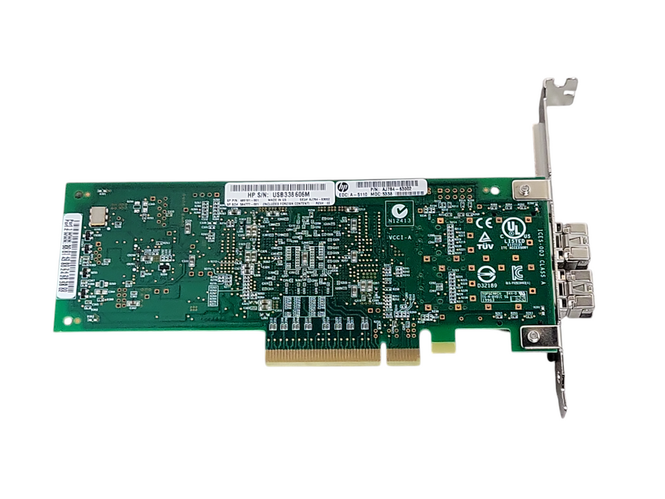 HP QLogic QLE2562-HP 2-Port 8G FC HBA CARD W/ 2X  _