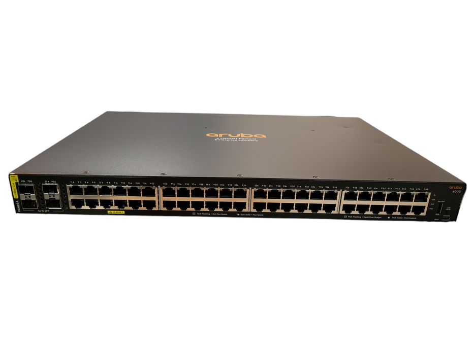 R8N85A HPE Aruba 6000 48G Class4 PoE 4SFP 370W Switch !