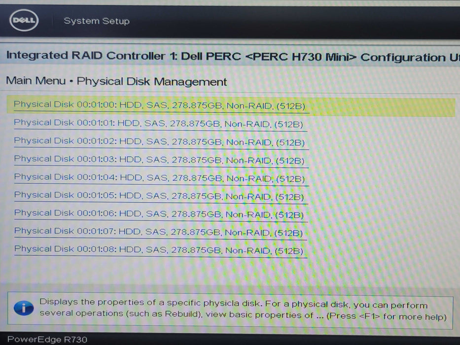 Dell PE R730, 2x Xeon E5-2640v3 2.60GHz, 64GB RAM, 9x 300GB HDDs, H730 Mini _