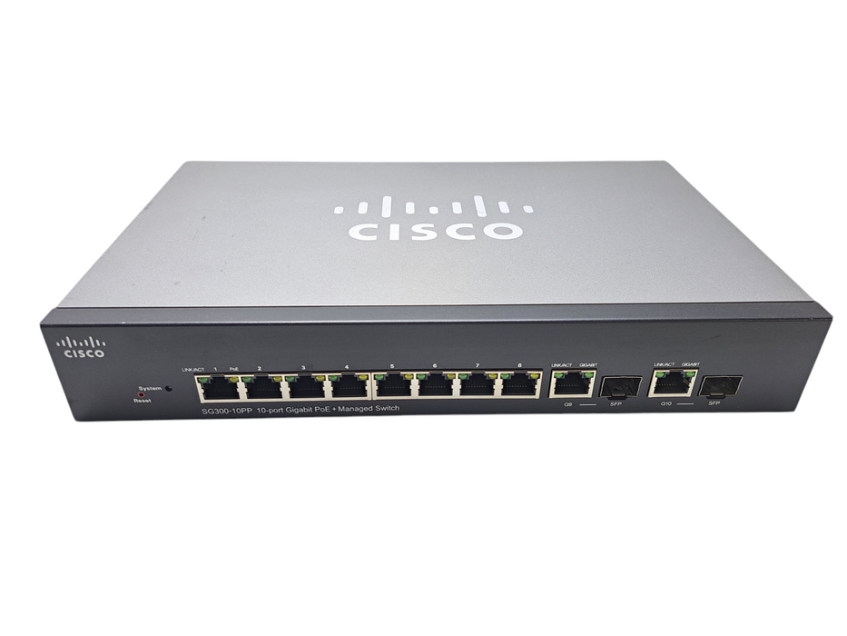 Cisco SG300-10PP-K9 V03 | 10-Port Gigabit PoE+ Managed Switch