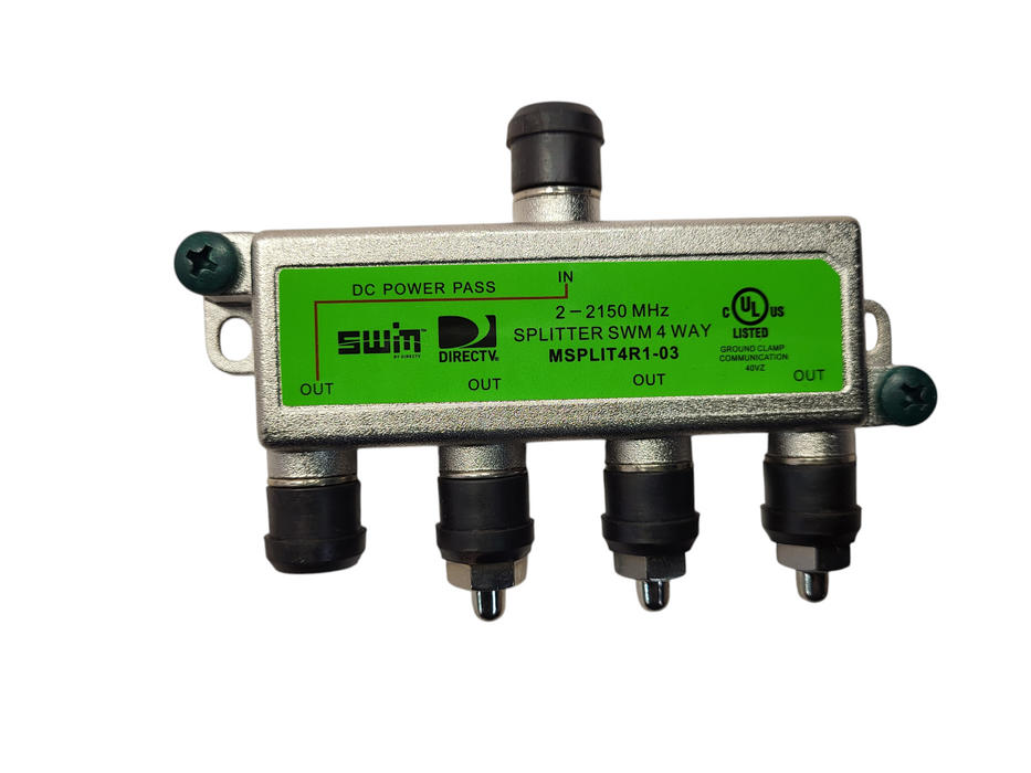 Brand New DIRECTV Approved SWM MRV 4-Way Wide Band Splitter MSPLIT4R1-03 Q$