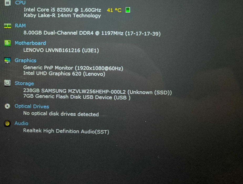 Lenovo Yoga 920 13IKB TOUCH Core i5-8250H@1.60GHz 8GB RAM 256GB SSD Q Lap200