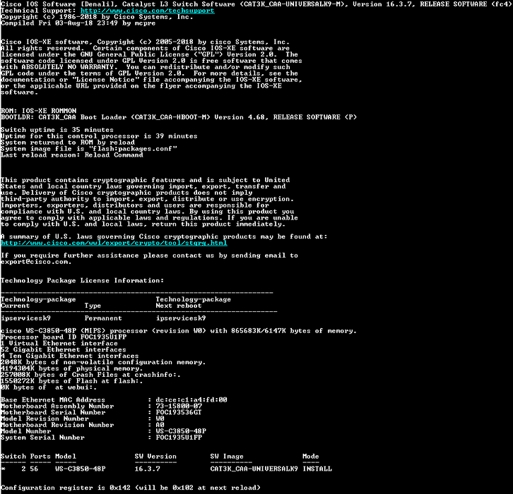 Cisco Catalyst 3850 48 PoE+ Switch WS-C3850-48P-E w/ C3850-NM-4-1G !