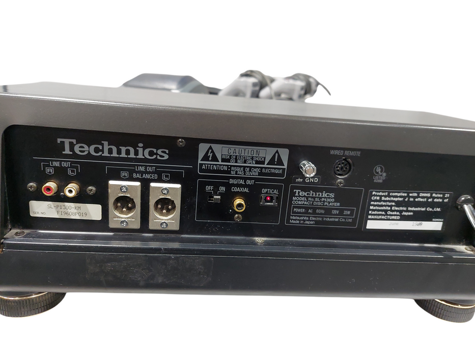 Technics Compact Disc Player Model: SL-P1300 Class AA  =