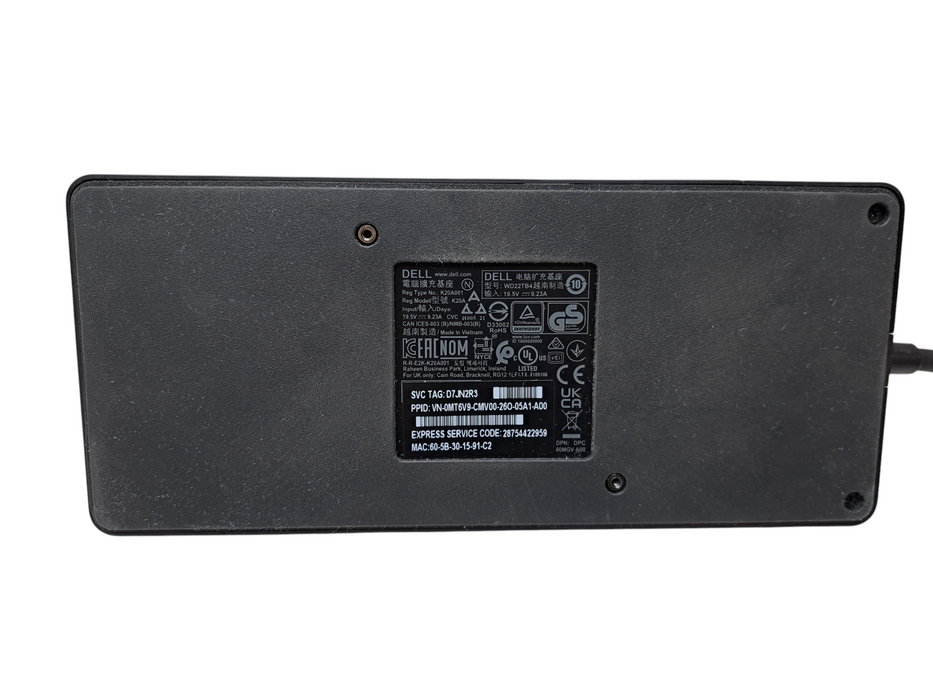 Dell WD22TB4 Thunderbolt 4 Docking Station w/ 180W Power Adapter Q)