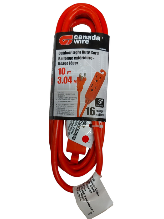Lot 3x Outdoor Light Duty Extension Cords – 10ft / 15ft / 25ft – 16 Gauge