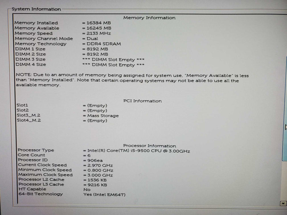 Dell Optiplex 7070 i5-9500 @ 3.00GHz 16GB Ram 256GB NVME 1TB HDD DVD NO OS