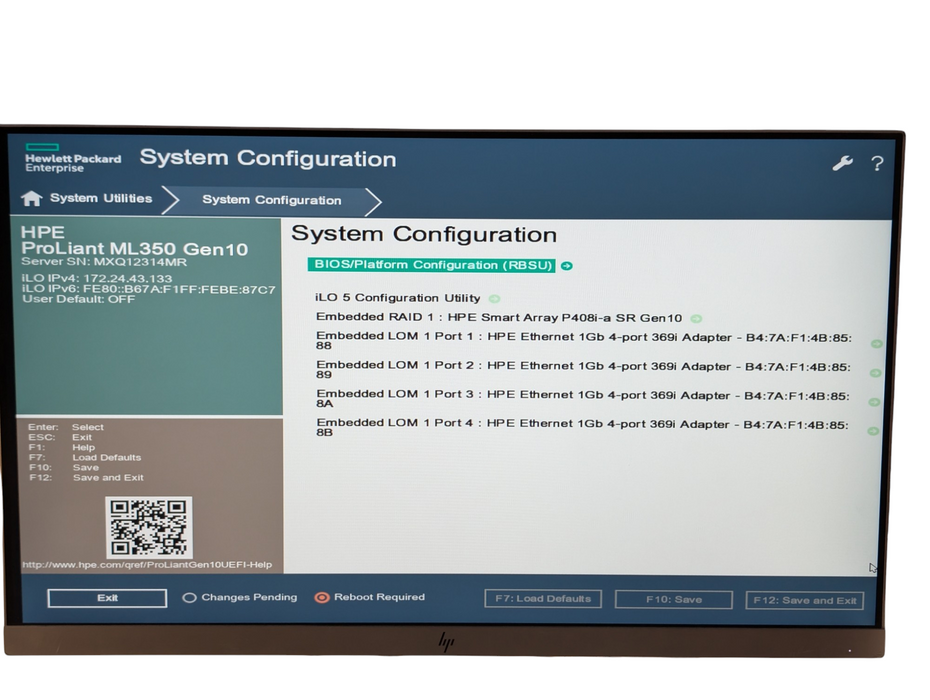 HPE ML350 Gen10 Intel Xeon Silver 4210 32GB RAM  -