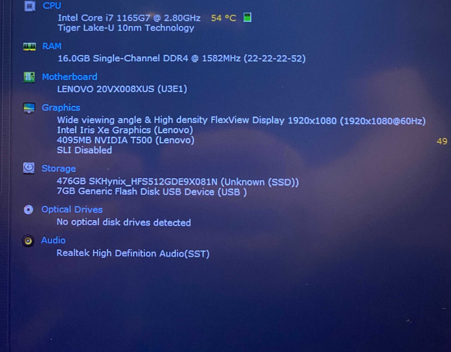 Lenovo ThinkPad P14s i7-1165G7 NVIDIA T500 4GB GPU 16GB RAM 512GB SSD READ!  Lap200