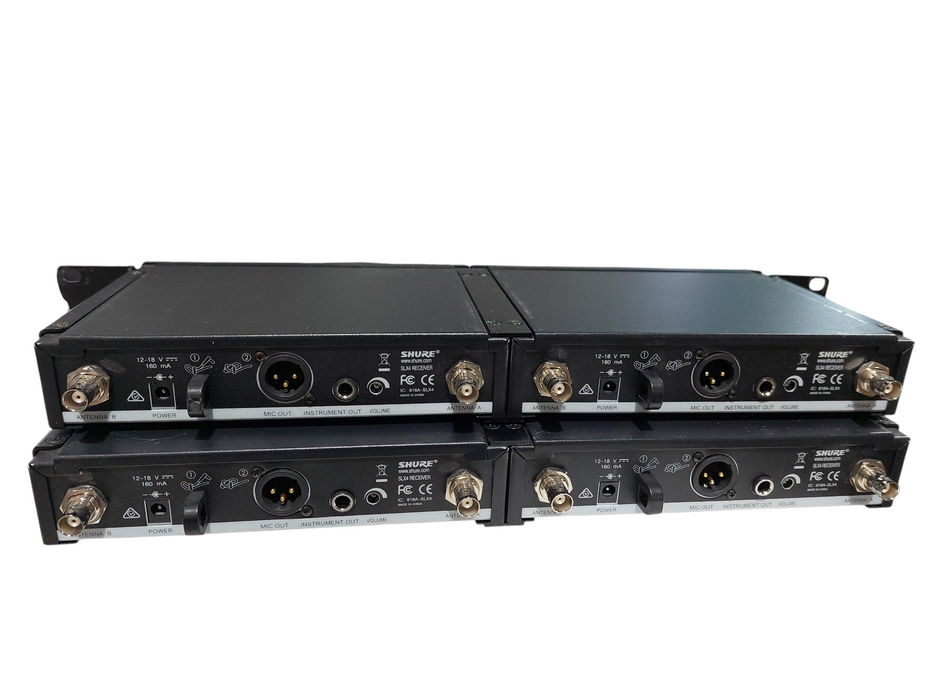 Bundle of 4 Shure SLX4 J3 Receiver Rack Mountable Freq:572-696MHz =