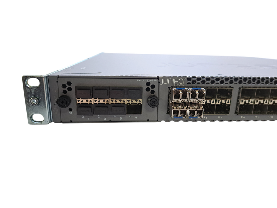 Juniper EX4300-32F | 32x 1GSFP, 4x 10GSFP+, 2x QSFP+ Switch w/ EX-UM-8X8SFP )