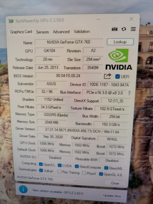 ASUS NVIDIA GTX 760 2GB PCIE %