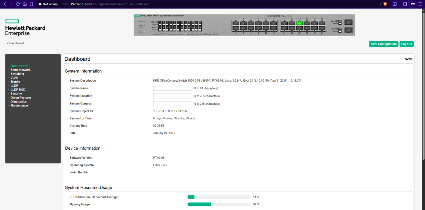 HPE OfficeConnect 1820-24G | 24-Port Gigabit Ethernet Switch | J9980A