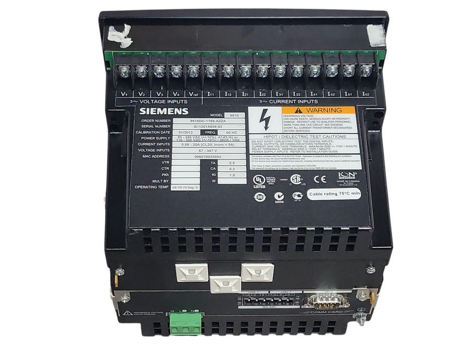 Siemens 9510 DC-1156-AZZA Access Intelligent Power Meter Display Control De _