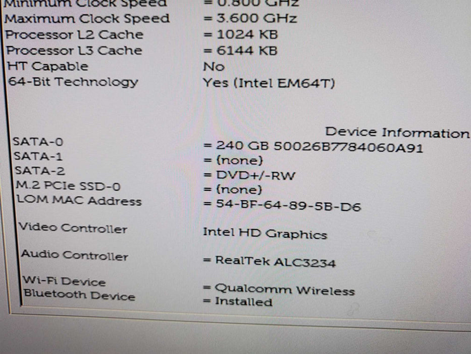 Dell optiplex 3060 SFF - i3-8100, 16GB DDR4, 240GB SSD WIFI NO OS