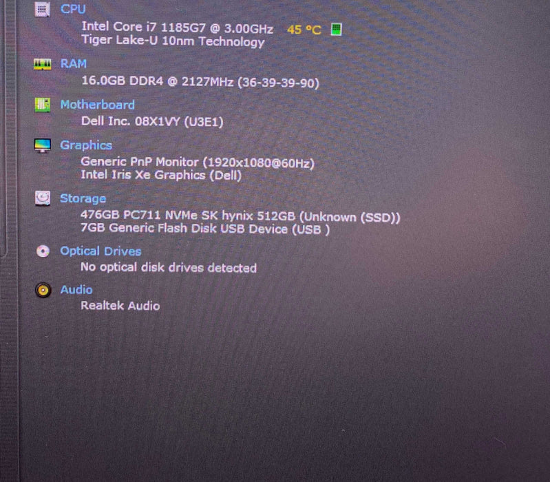 Dell Latitude 7520 Core i7-1185G7@3.00GHz 16GB RAM 512GB SSD Q Lap200