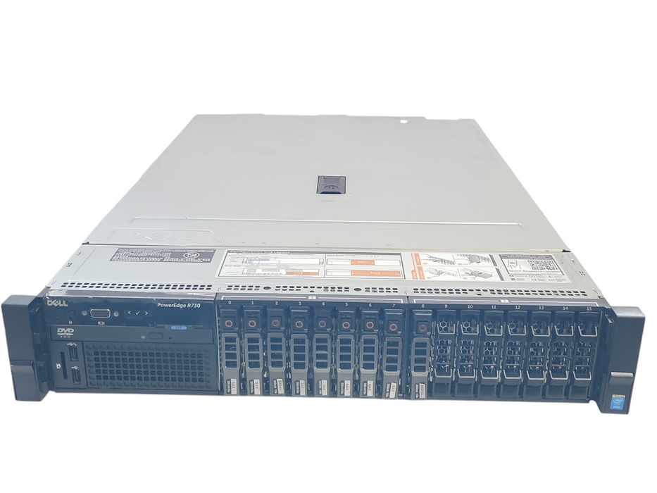 Dell PE R730, 2x Xeon E5-2640v3 2.60GHz, 64GB RAM, 9x 300GB HDDs, H730 Mini _