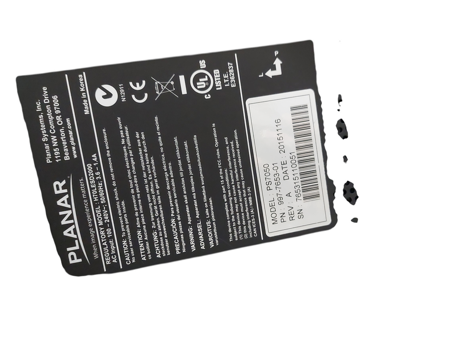 PLANAR 70" Screen Model: PS7050 LED-backlit LCD Commercial Use 24/7 1080P  =