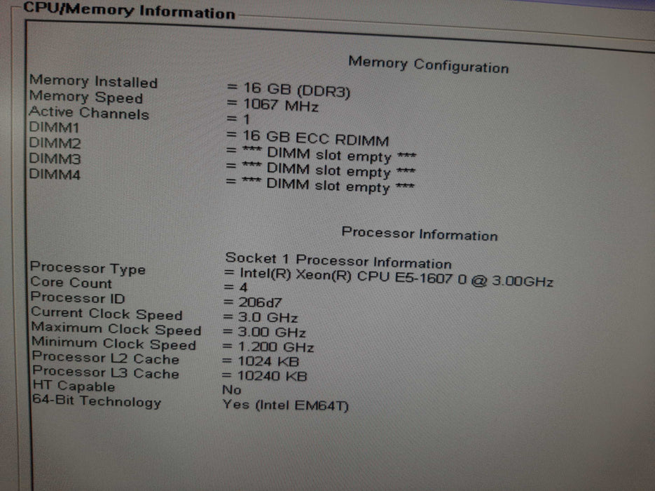 Dell Precision T3600, Intel Xeon E5-1607 @3.00GHZ, 16GB RAM, 1x PSU