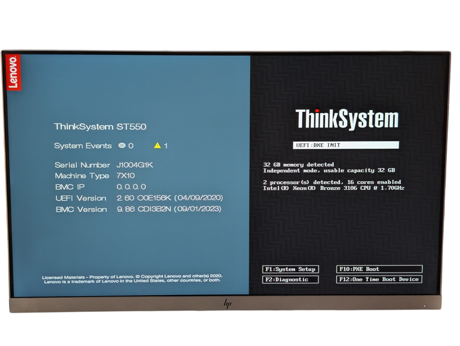 Lenovo ThinkSystem ST550 2x Intel Xeon Bronze 3106 32GB RAM Please READ  -