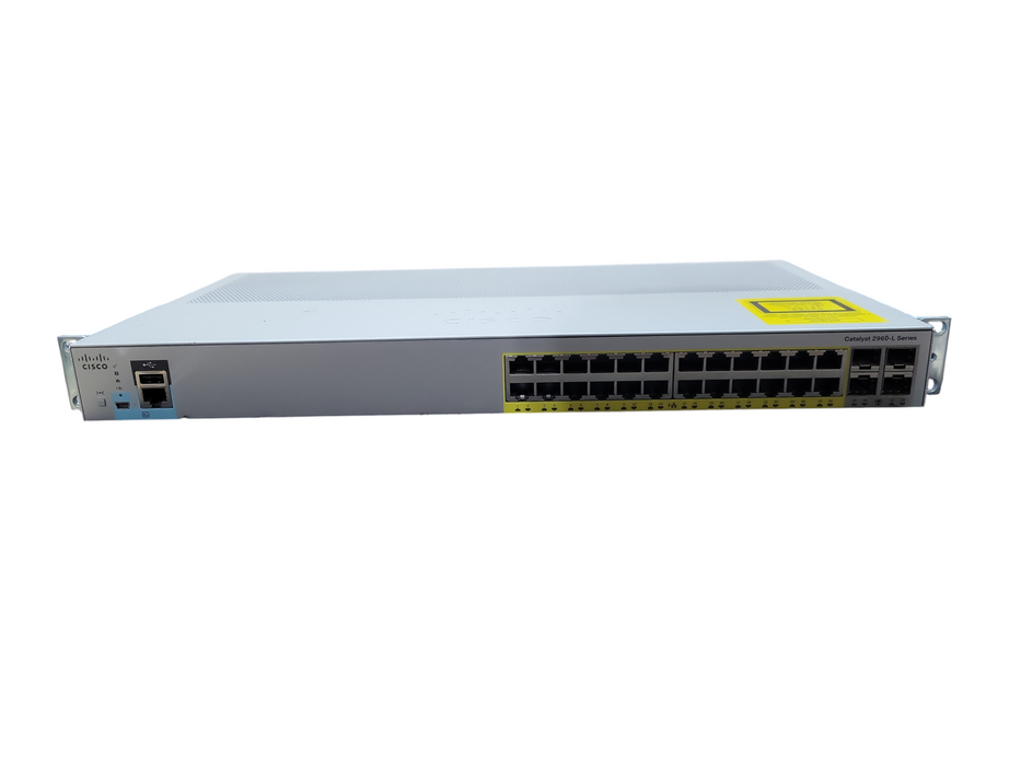 Cisco WS-C2960L-24PS-LL 24 port 10/100/1000 Ethernet PoE+ 195W 4 x 1G SFP !