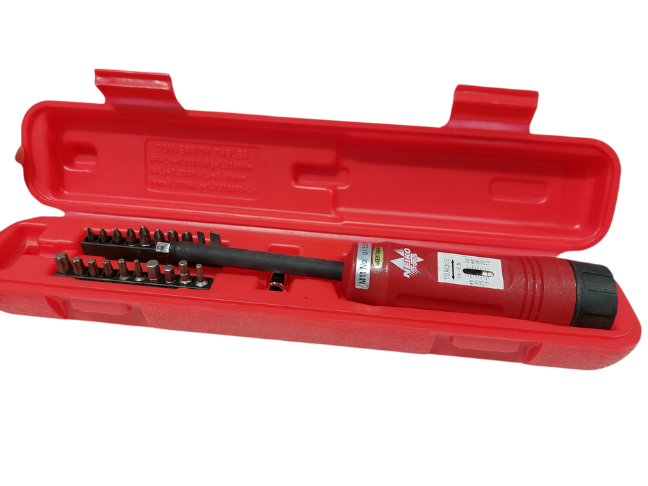 Neiko Long Shank Torque ScrewDriver Set 1/4" Drive 10-50LB Range  =