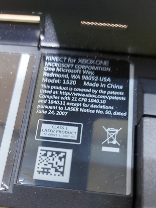 Microsoft Kinect Black Wired Sensor Bar For Xbox One Model 1520