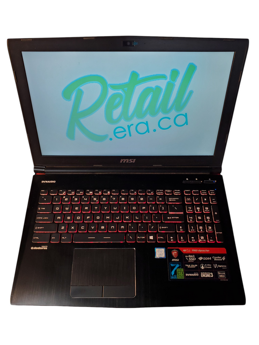 MSI GE62 Gaming15.6 Core I7-7700HQ 2.80 GHz 16GB RAM 256SSD GTX1050 READ  Lap200