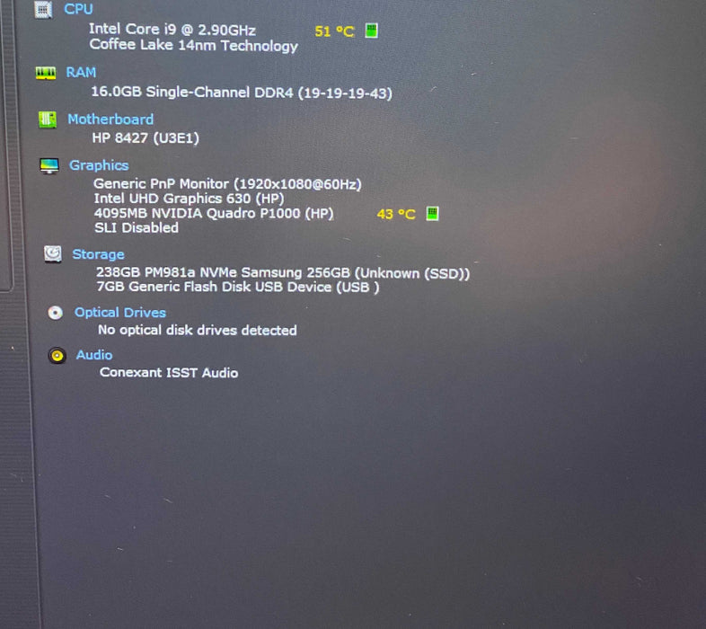 HP ZBook Studio G5 15" i9-8950HK QUADRO P1000 4GB GPU 16GB RAM 256GB SSD  Lap200