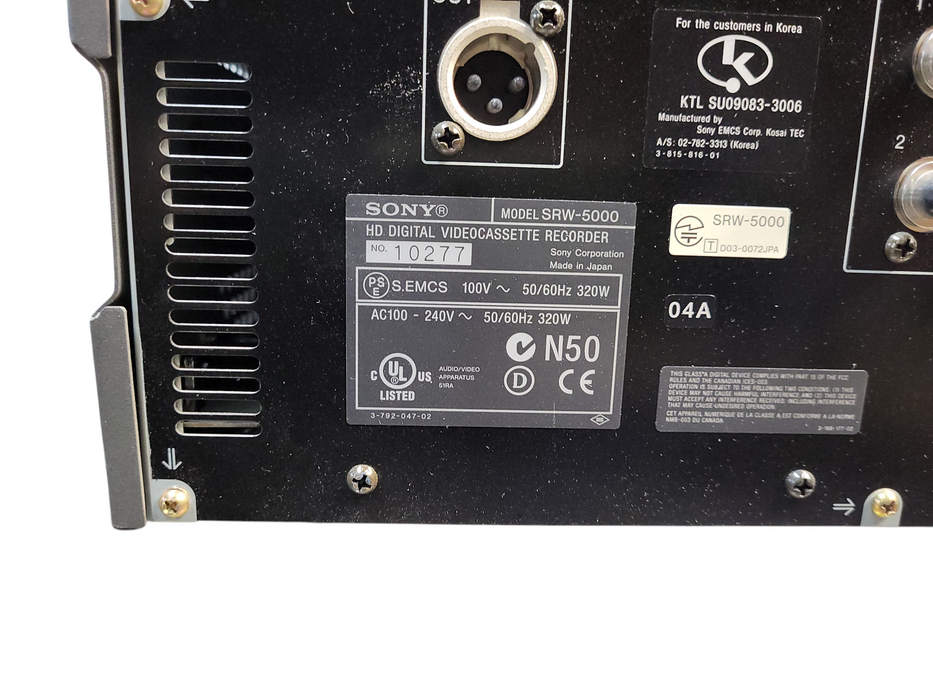 Sony SRW-5000 HD CAM SR Digital Video Recorder READ $
